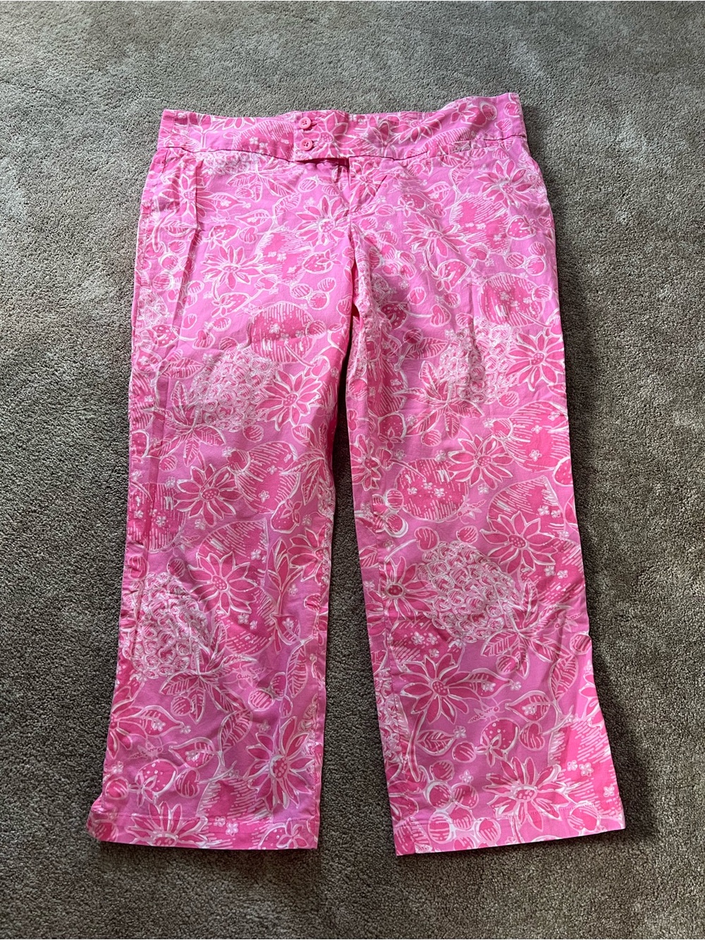 Women’s Pink Floral Cropped Pants